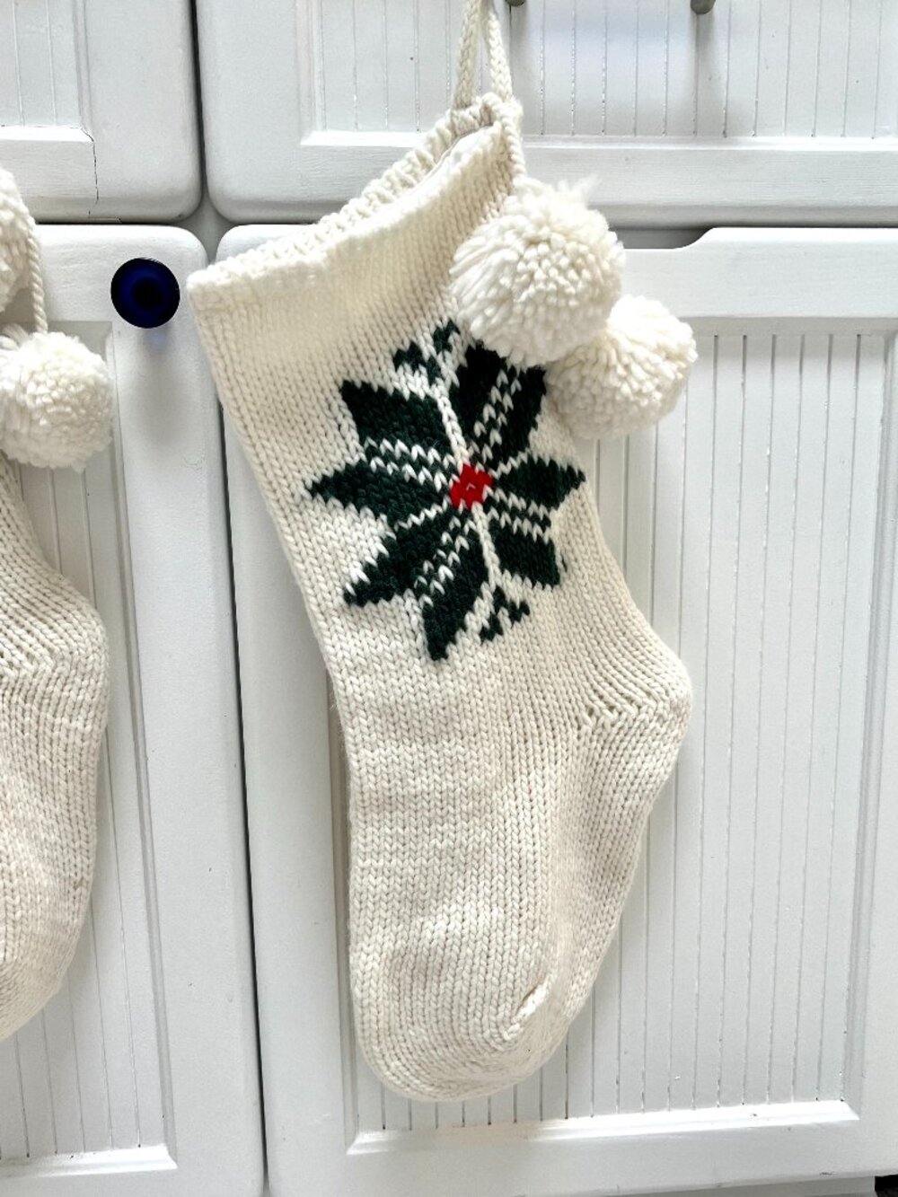 Hearth & Hand White Jacquard Knit Holiday Stocking